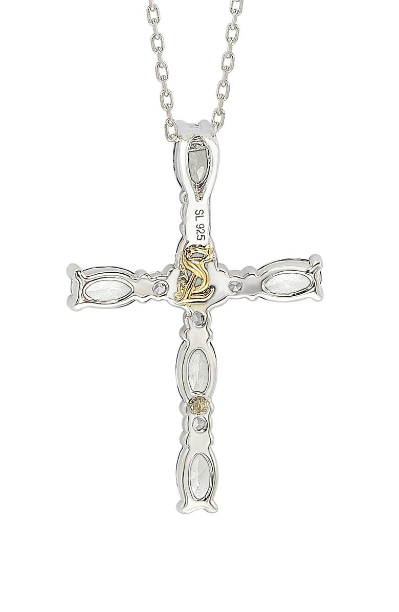 SUZY LEVIAN White Topaz Cross Pendant Necklace, Alternate, color, White