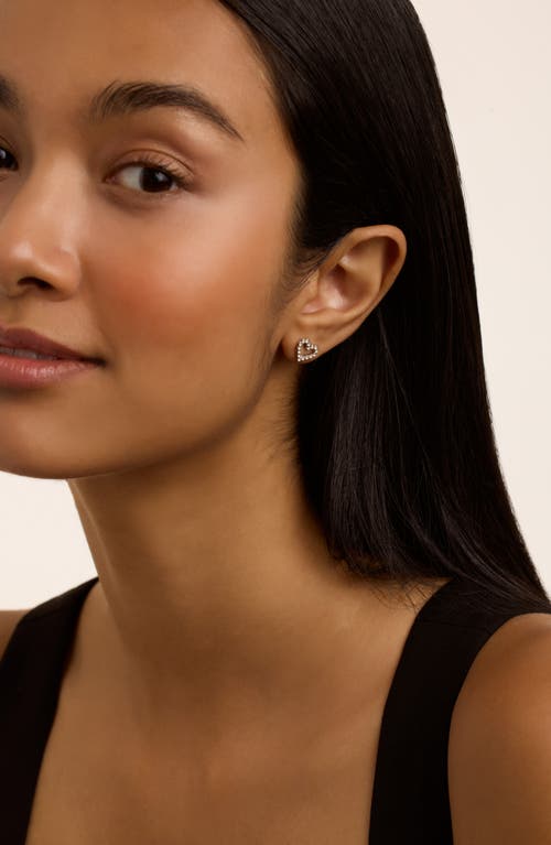 Ted Baker Amorina Crystal Halo Heart Stud Earrings In Silver Tone/clear Crystal