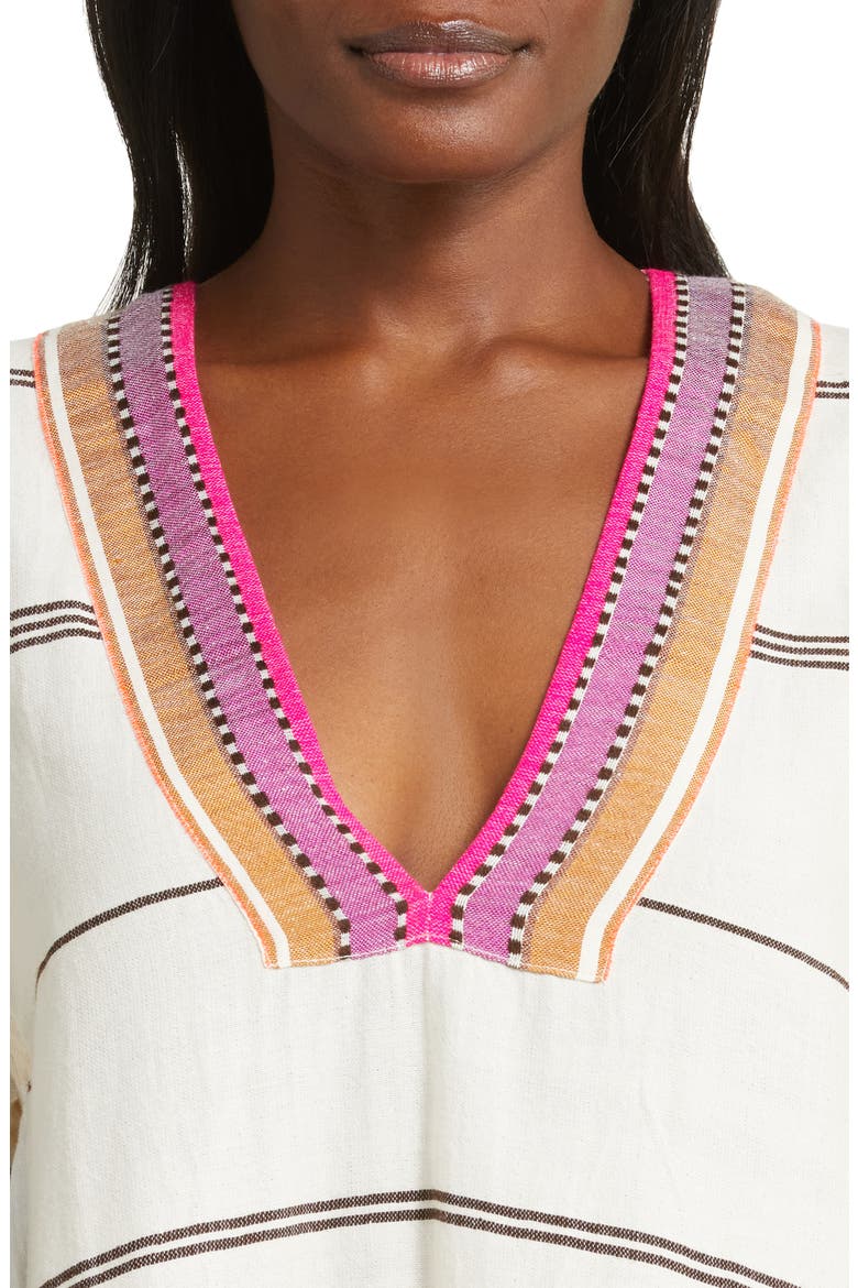 Amina Cotton Blend Cover-Up Caftan, Alternate, color, GENET BERRY