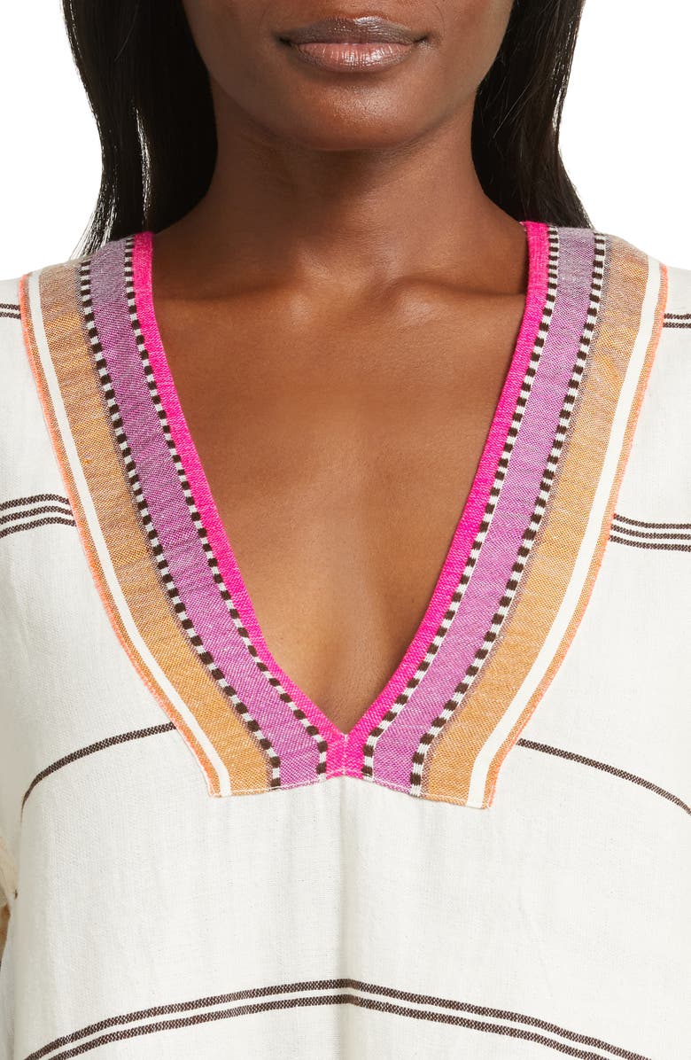 lemlem Amina Cotton Blend Cover-Up Caftan, Alternate, color, 