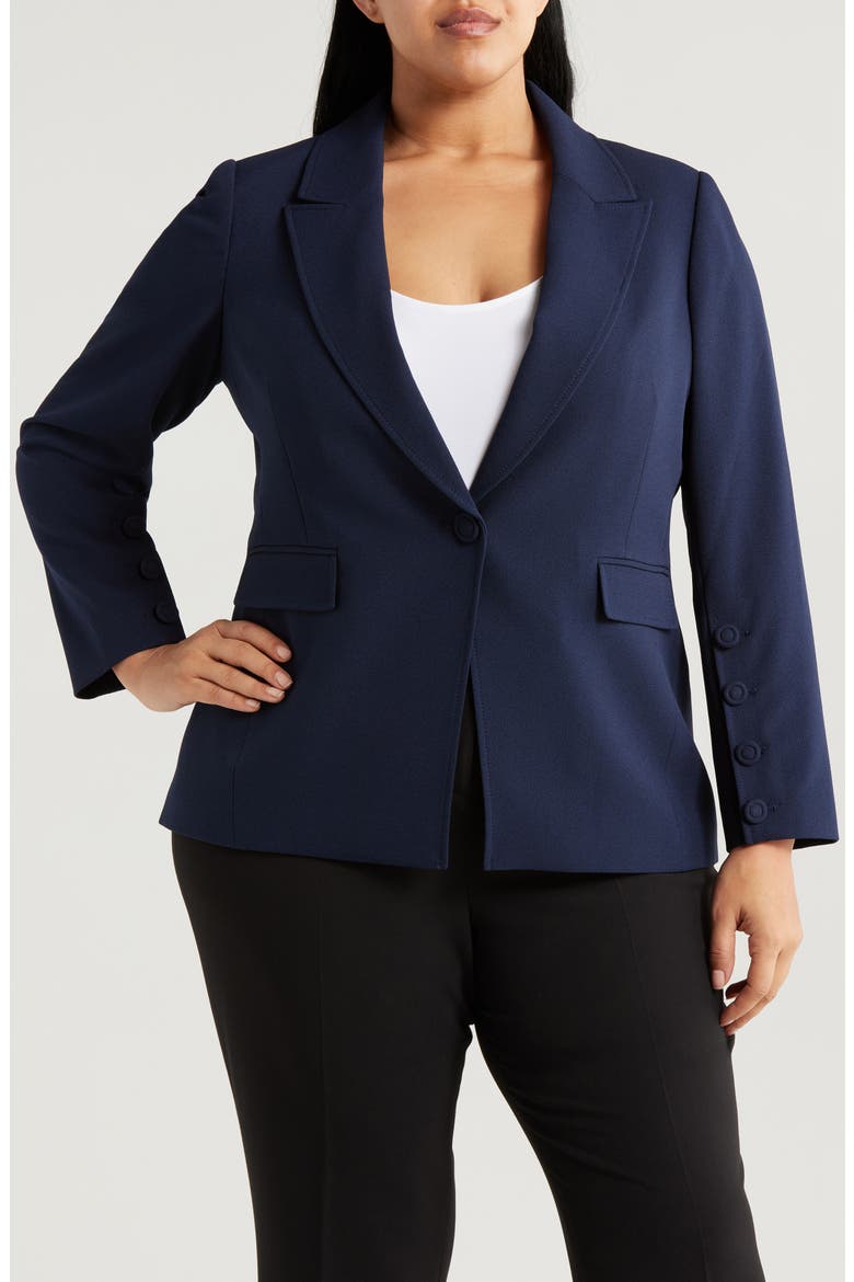One-Button Blazer, Alternate, color, DEEP NAVY