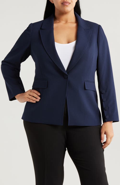 Tahari Asl One-button Blazer In Deep Navy