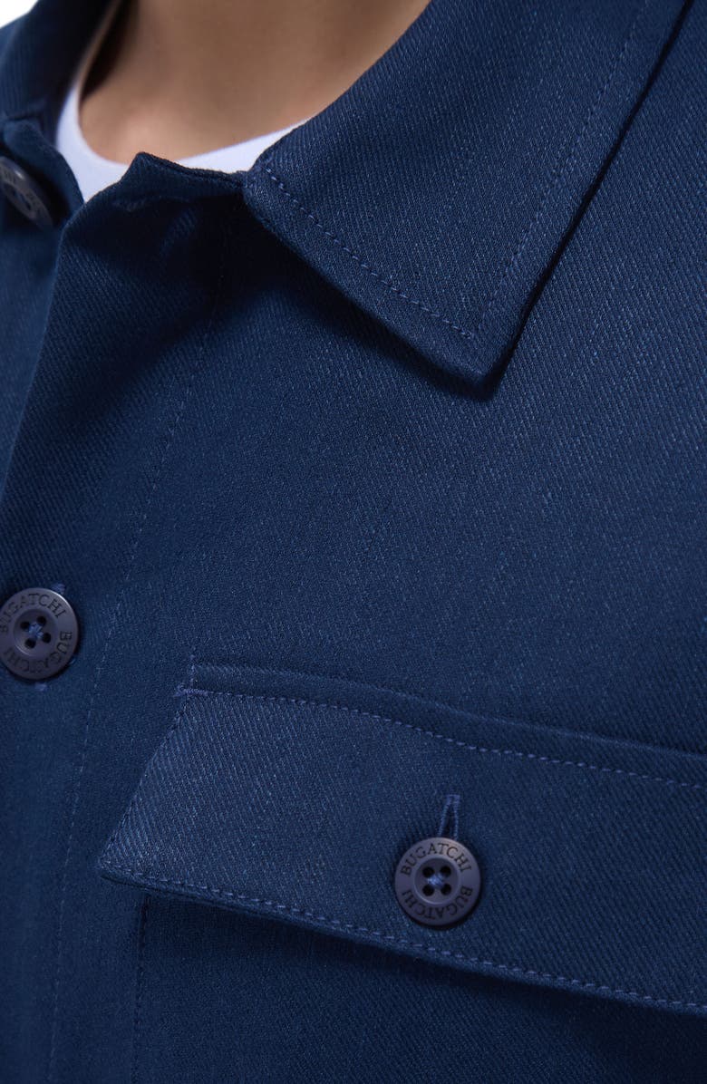Bugatchi Linen & Cotton Stretch Shirt Jacket, Alternate, color, Navy
