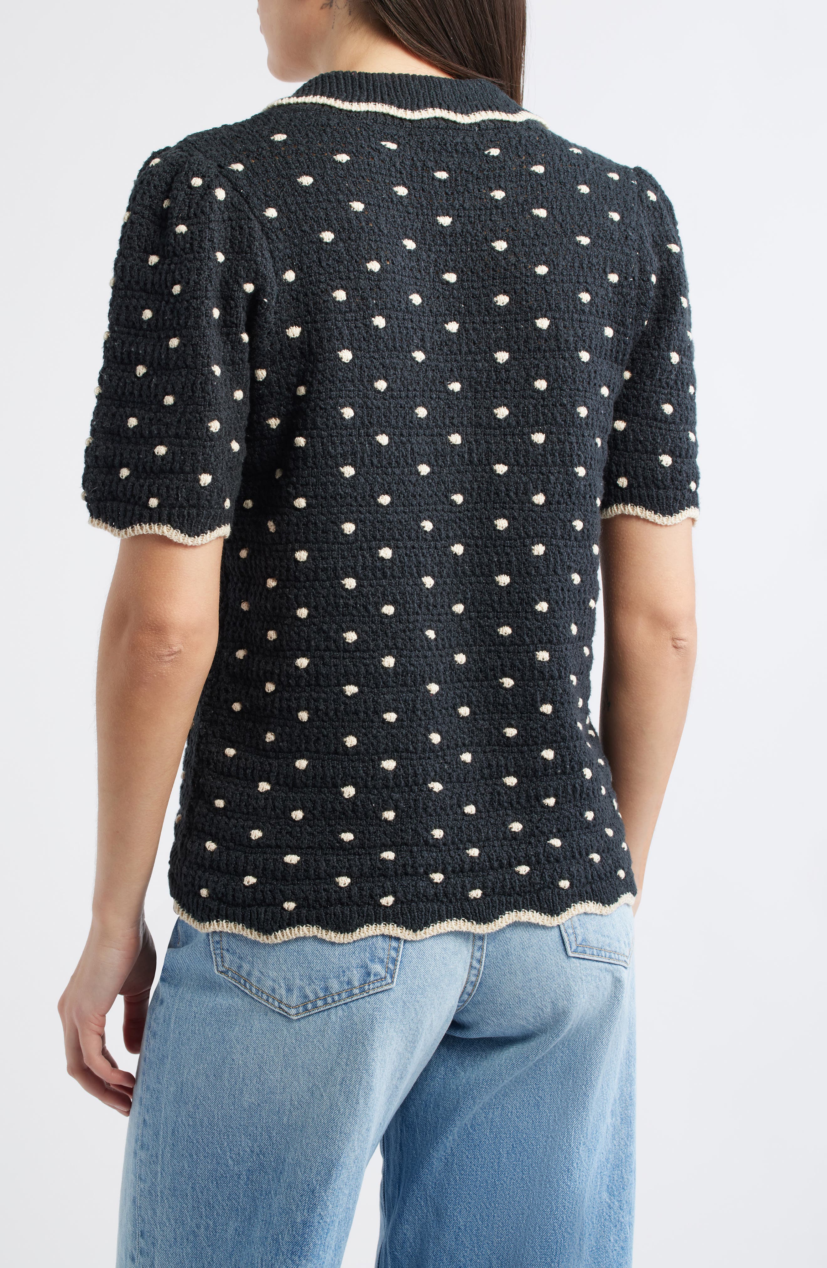 Dot Collar Sweater - image 2