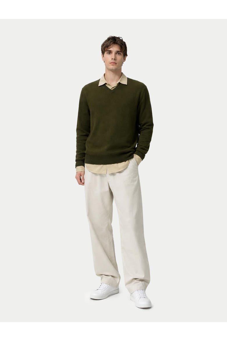Timeless V-Neck Cashmere Sweater, Alternate, color, avocado