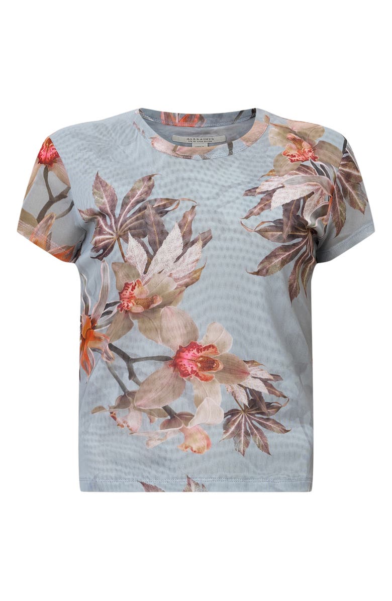 AllSaints Ellie Floral Mesh T-Shirt, Alternate, color,