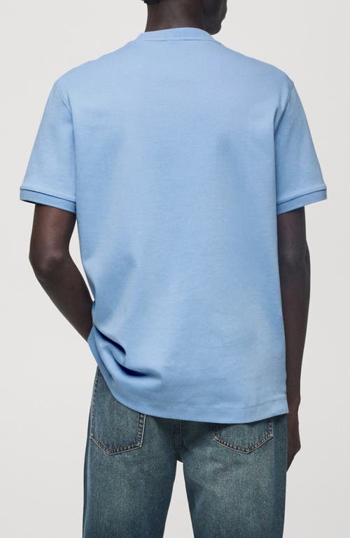 Mango Regular Fit Cotton T-shirt In Sky Blue