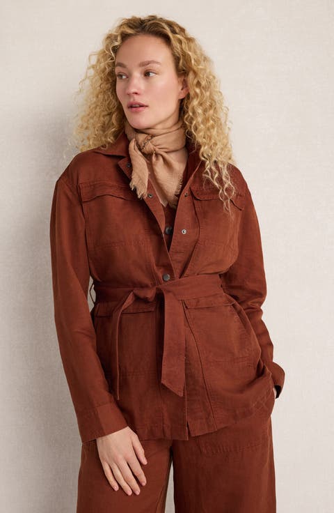 Linen Blend Dobby Field Jacket