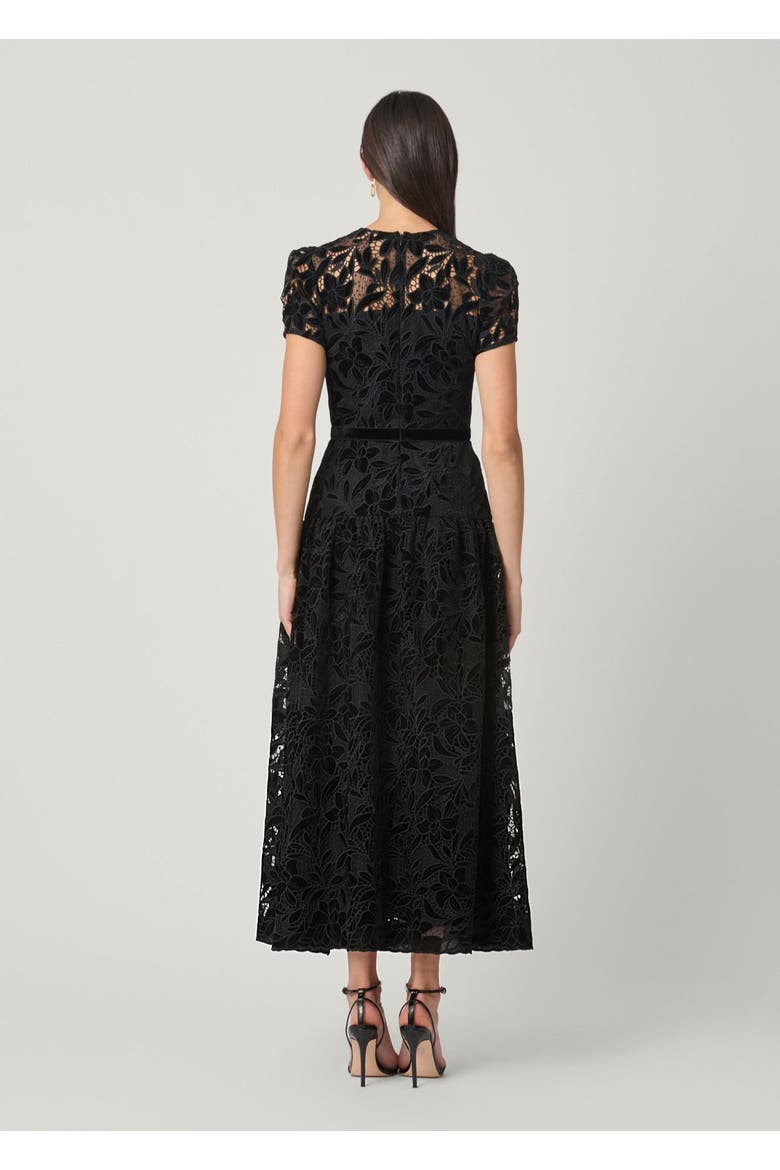 Midnight Farah Velvet Lace Dress, Alternate, color, Jet