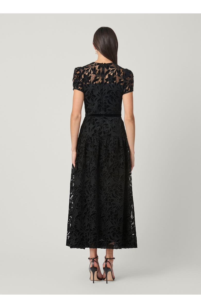 Shoshanna Midnight Farah Velvet Lace Dress, Alternate, color, Jet