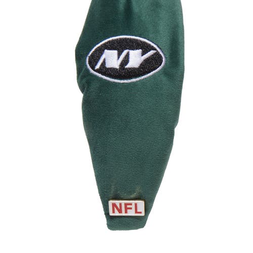 Lele Sadoughi New York Jets Embroidered Knotted Headband In Gold