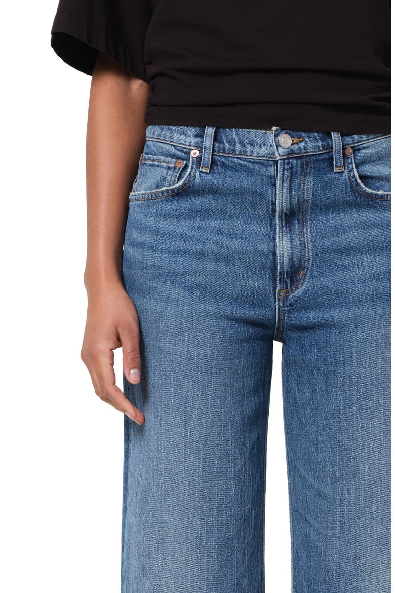 Ren Raw Hem High Waist Ankle Wide Leg Jeans, Alternate, color, CHORD