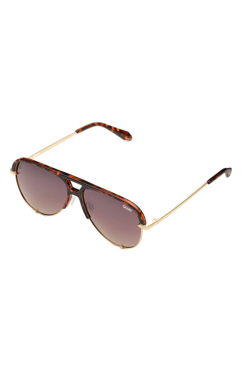 QUAY High Key Remixed 60mm Polarized Aviator Sunglasses, Alternate, color,