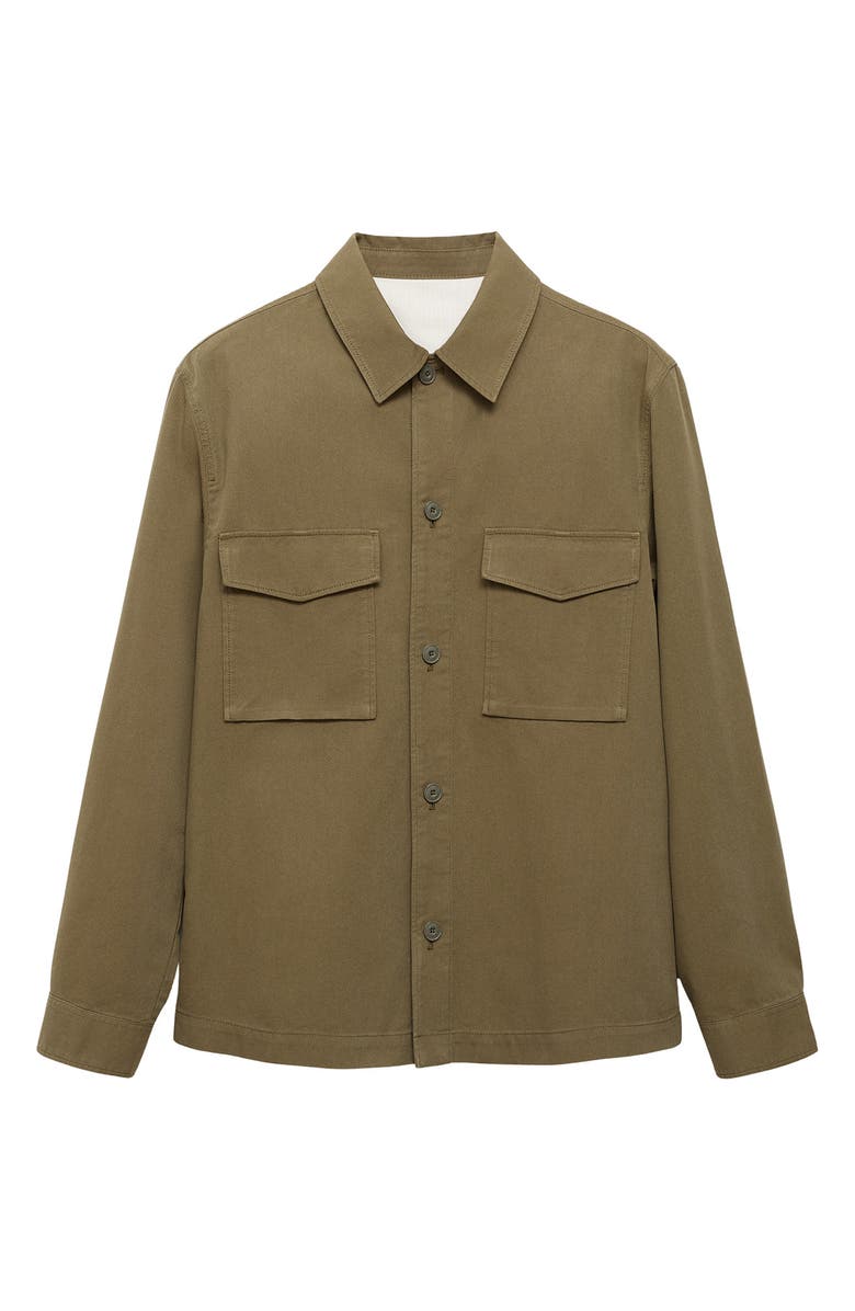 MANGO Regular Fit Lyocell & Cotton Jacket, Alternate, color, Khaki Green