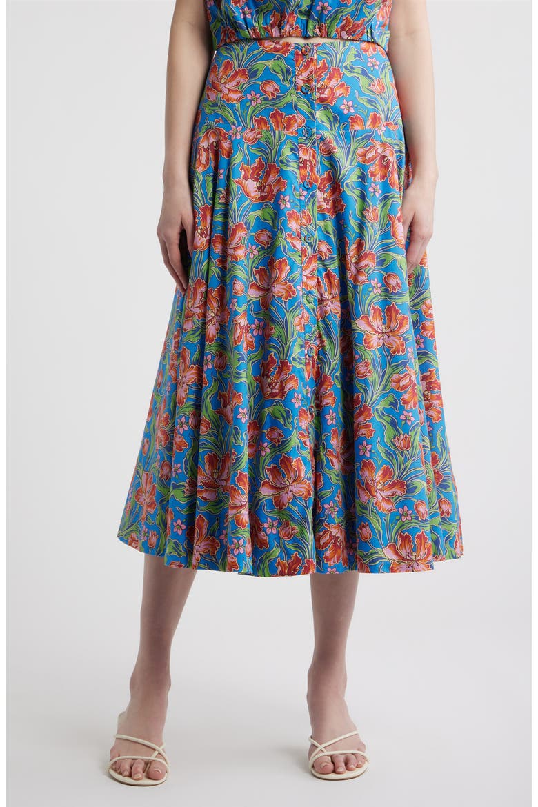 Tricia Floral Print Midi Skirt, Main, color, ARCHIVE TULIP LIBERTY PRINT