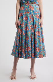 LOVE THE LABEL Tricia Floral Print Midi Skirt