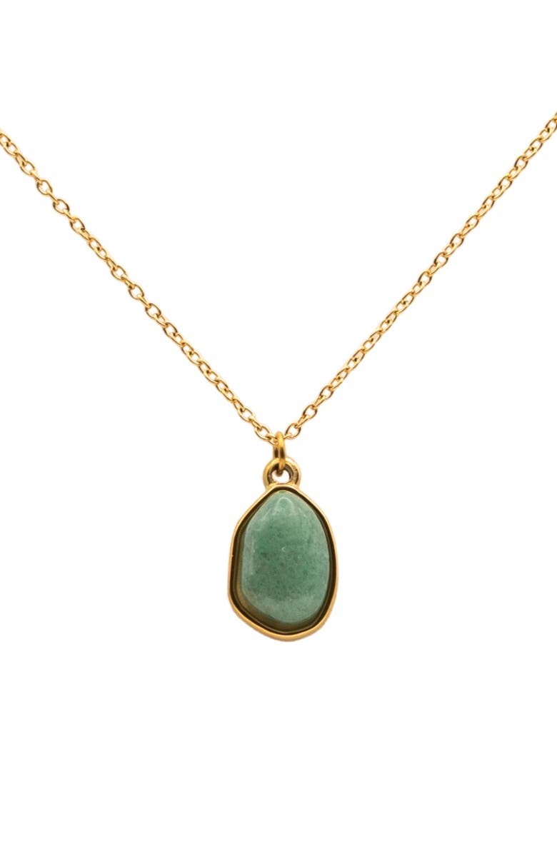 seree Puzzle Pebble Jade Stone Pendant Necklace, Main, color, Light Green