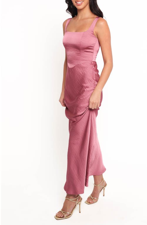 Petal And Pup Petal & Pup Emile Sleeveless Hammered Satin Maxi Dress In Pink