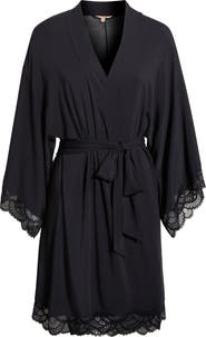 Eberjey Mariana Lace Trim Jersey Robe