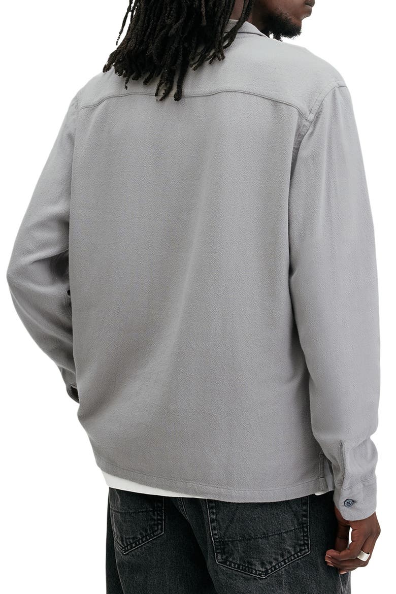 Cudi Textured Long Sleeve Camp Shirt, Alternate, color, RADIO GREY