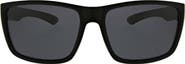 Hurley 52mm Beveled Polarized Rectangular Wrap Sunglasses