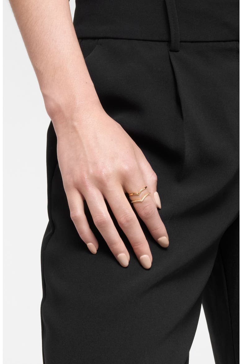 2-Piece Chevron Ring Set, Alternate, color, GOLD