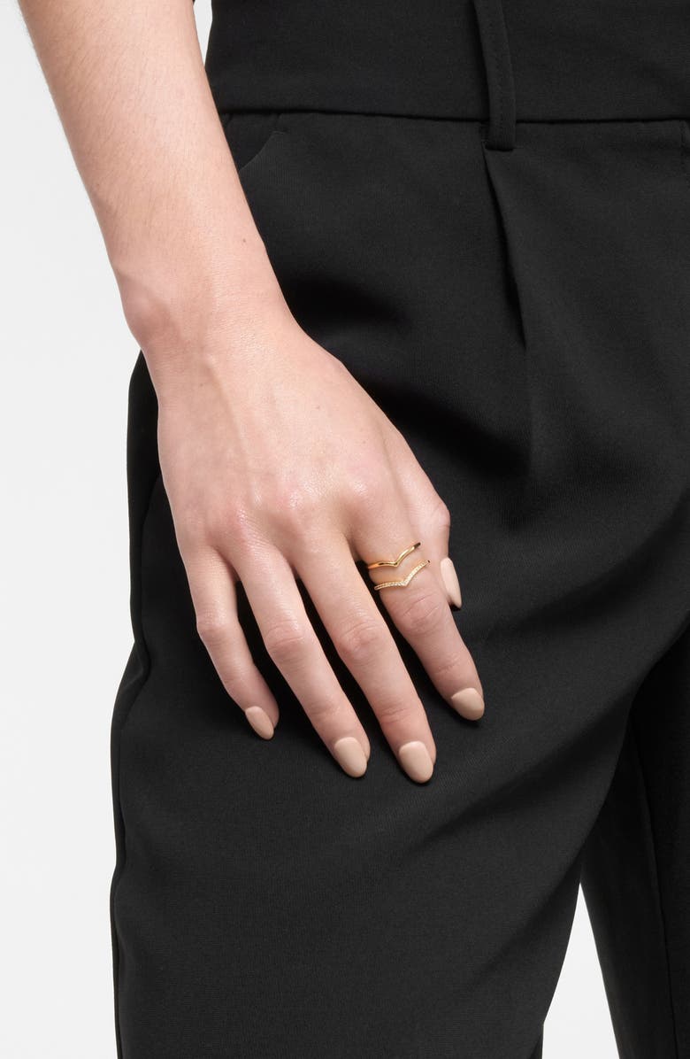 Adornia 2-Piece Chevron Ring Set, Alternate, color, 