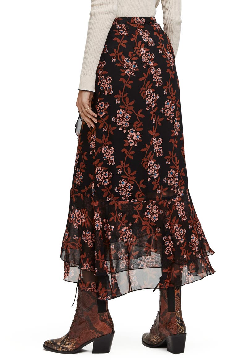 Printed Ruffle Maxi Skirt, Alternate, color, 22-COMBO F