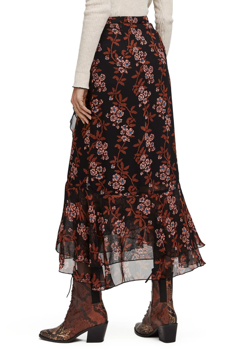 Scotch & Soda Printed Ruffle Maxi Skirt, Alternate, color, 