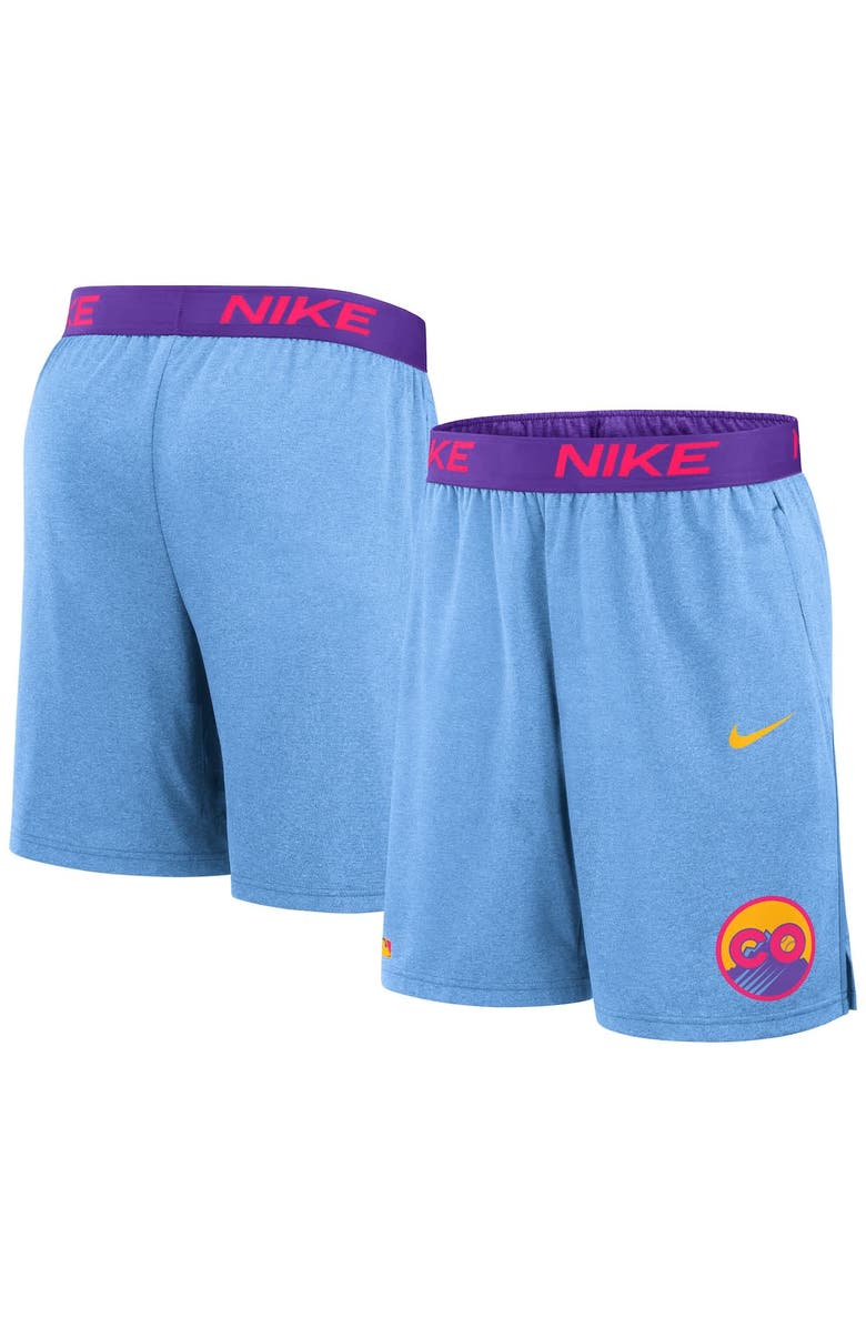 Nike Men's Nike  Light Blue Colorado Rockies 2025 City Connect Authentic Collection Performance Knit Shorts, Alternate, color, Light Blue