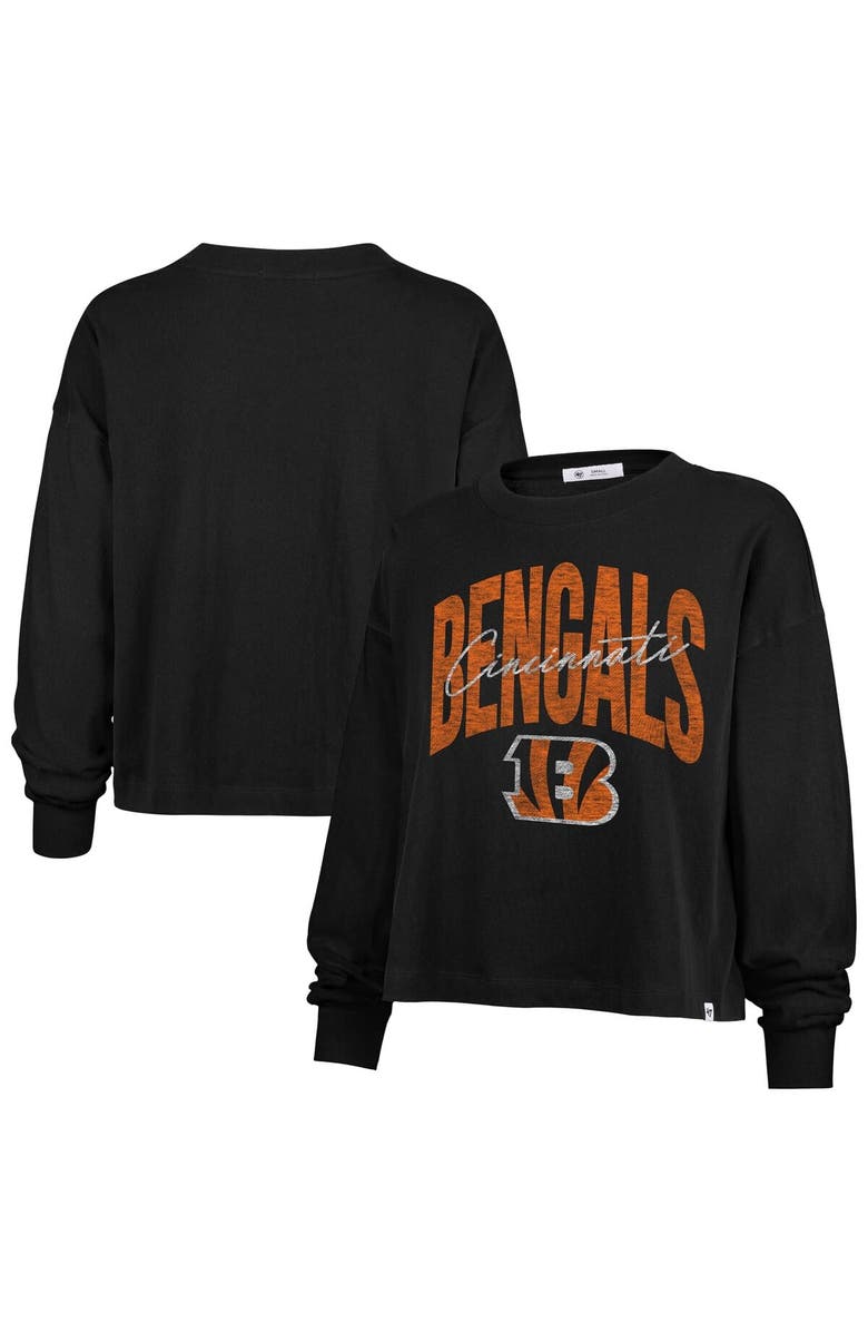'47 Women's '47 Black Cincinnati Bengals Muse Sydney Long Sleeve T-Shirt, Alternate, color, Black