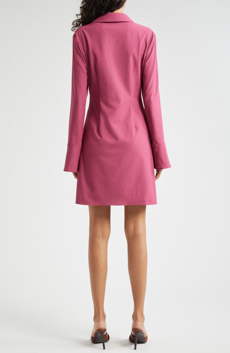 Cinq à Sept McKenna Front Twist Long Sleeve Mini Shirtdress, Alternate, color, Dark Ube