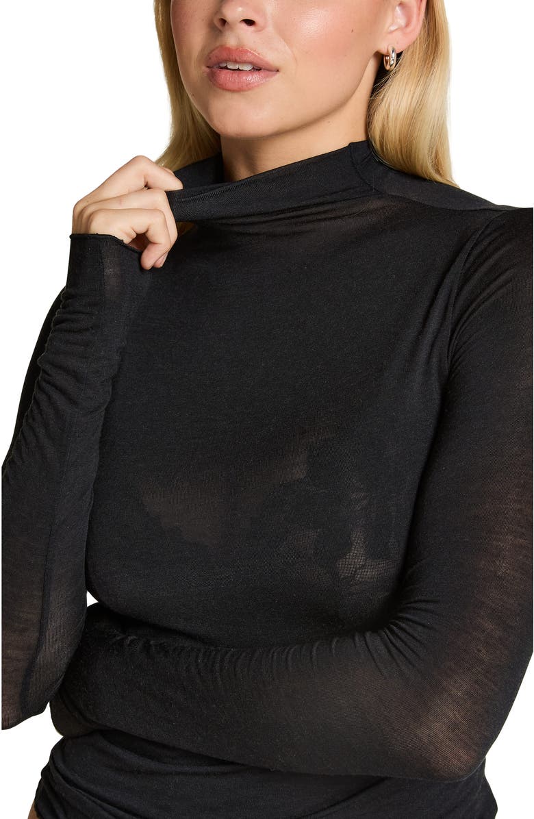 Hunkemöller Super Soft Turtleneck Shirt With Cashmere, Alternate, color, Black