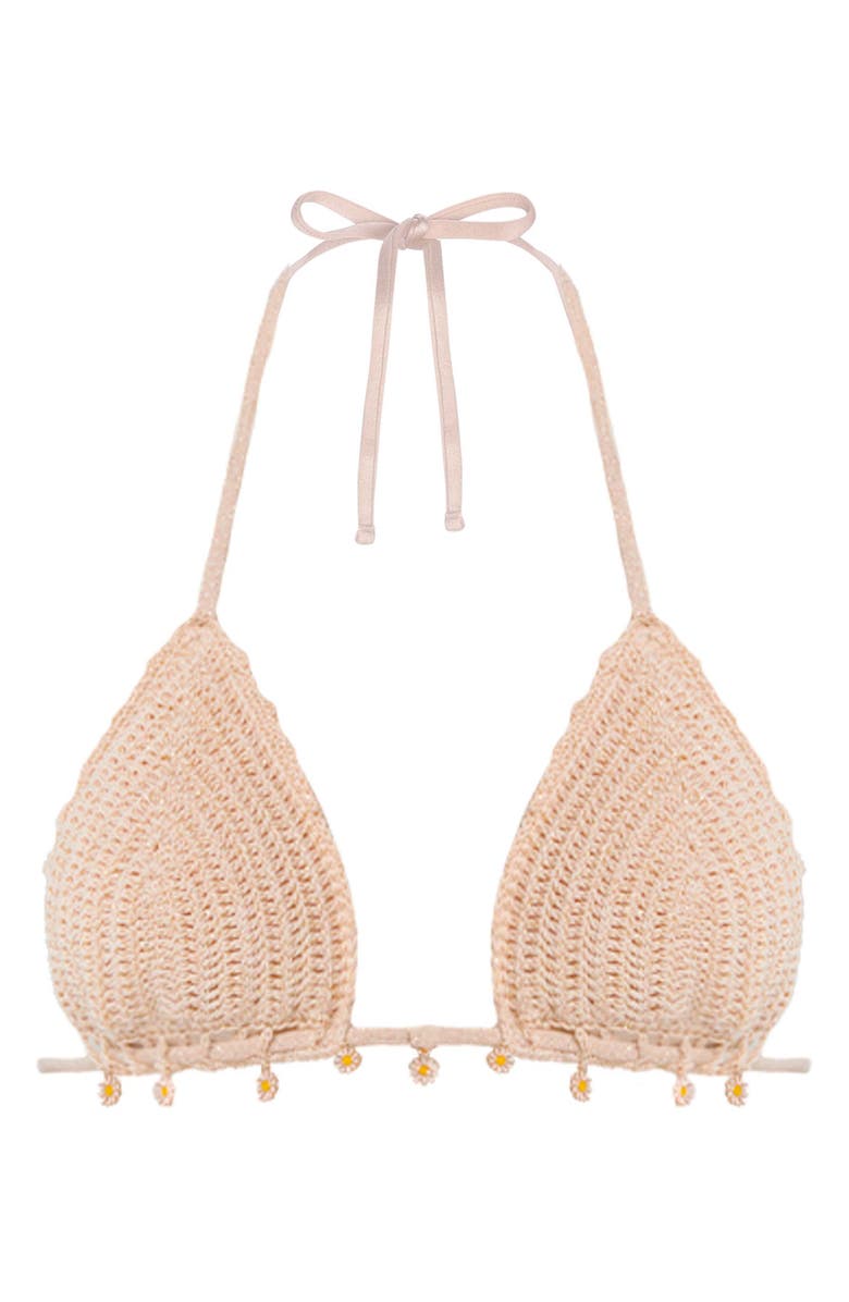 Capittana Trinidad Crochet Bikini Top, Alternate, color, Ivory