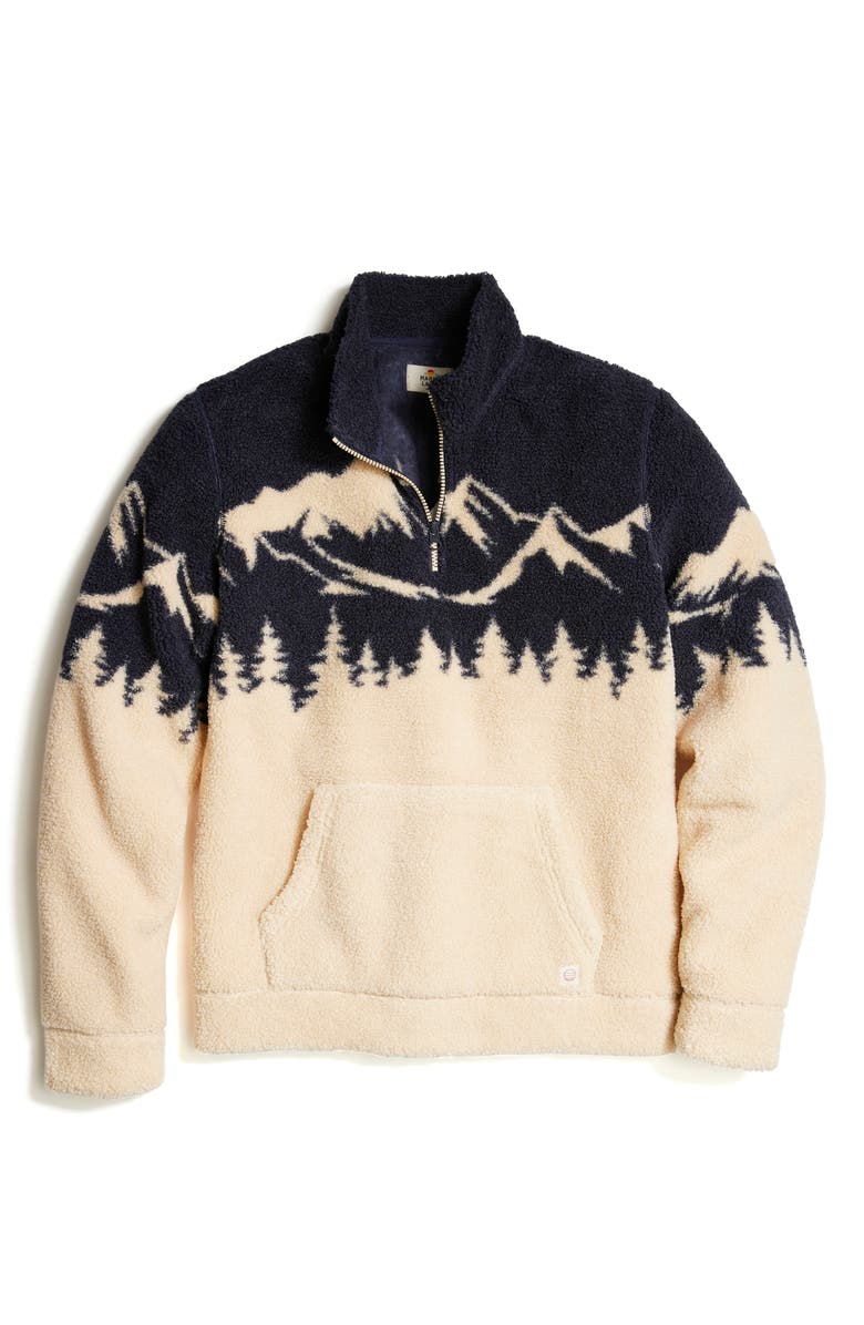 Marine Layer Archive Andes High Pile Fleece Quarter Zip Top, Alternate, color,