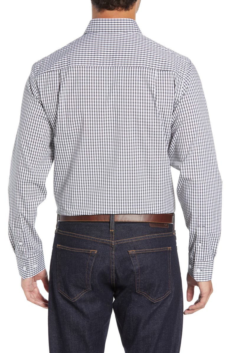 Cutter & Buck Cotton Blend Gingham Shirt, Alternate, color, Charcoal