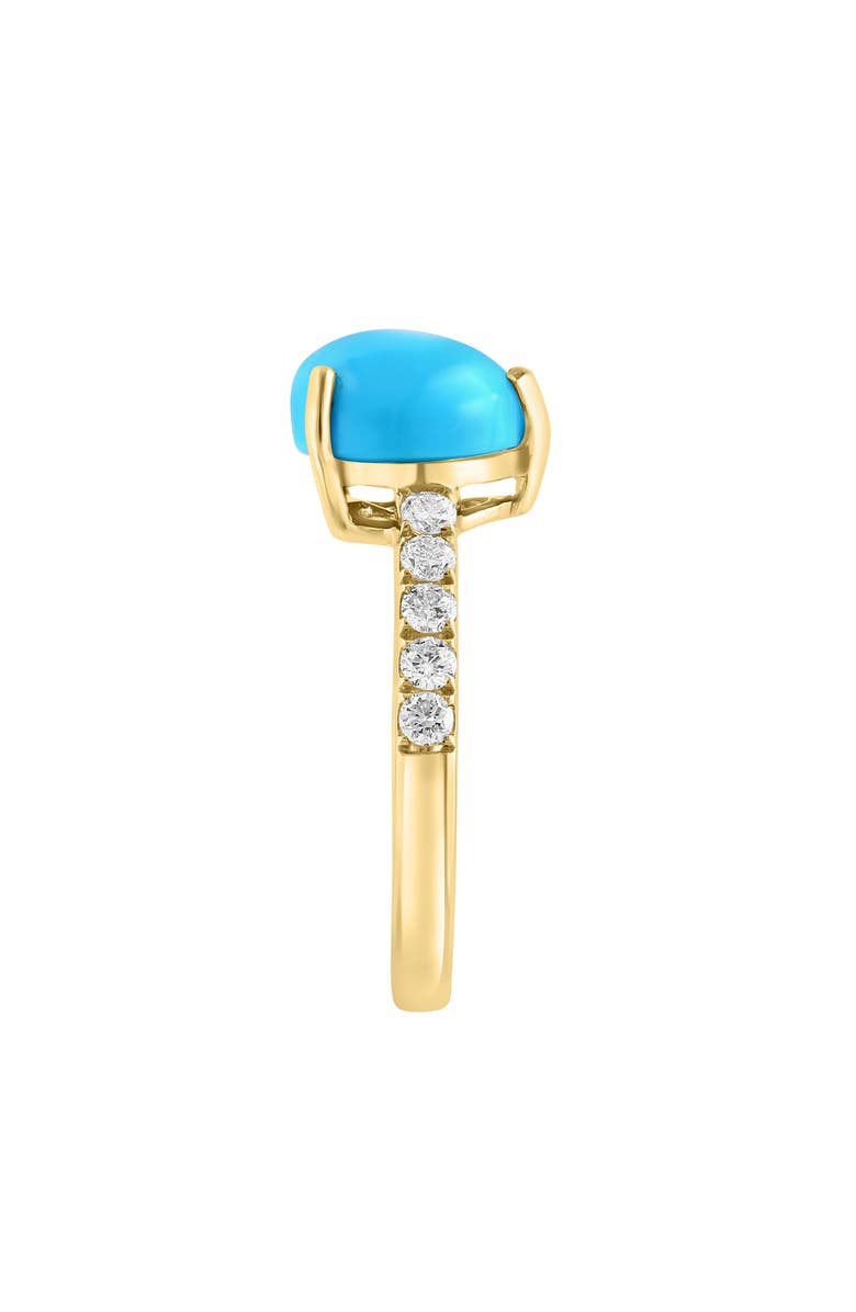 EFFY 14K Yellow Gold Turquoise & Diamond Ring, Alternate, color, 