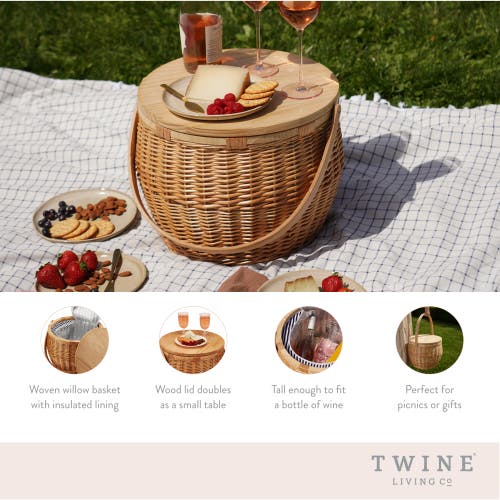 Twine Cask Willow Picnic Basket In Brown