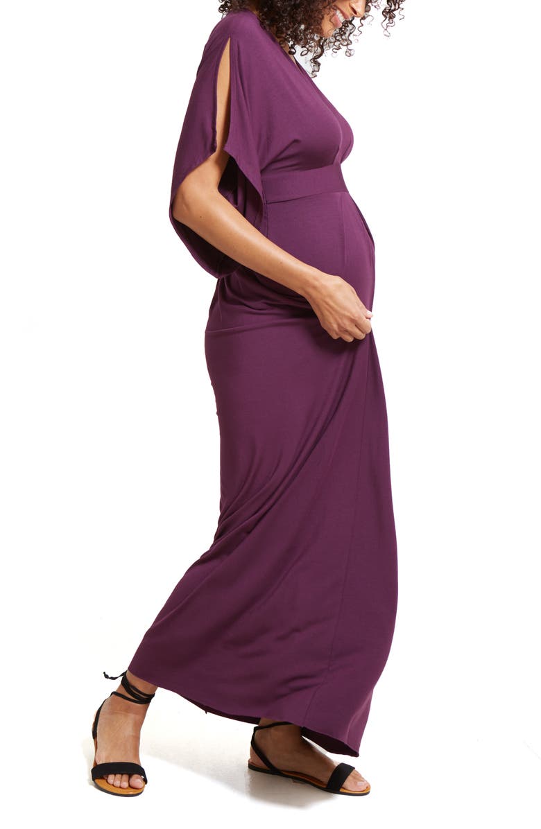 Ingrid & Isabel<sup>®</sup> Ingrid & Isabel Split Sleeve Maternity Maxi Dress, Alternate, color, 