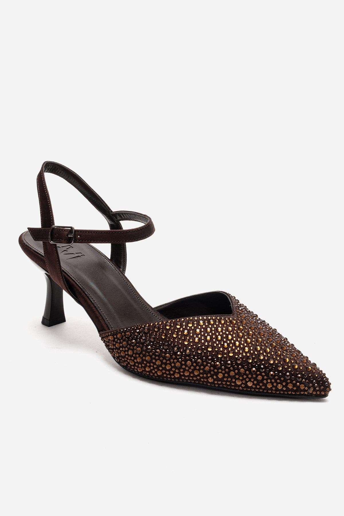 Vilka Embellished Slingback Kitten Heel Pumps, Alternate, color, Brown Satin