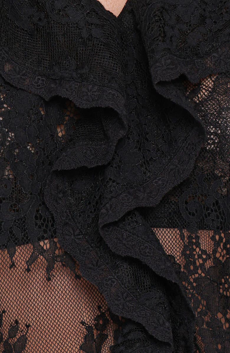 Petal & Pup Adhanna Floral Cotton Blend Lace Top, Alternate, color, Black