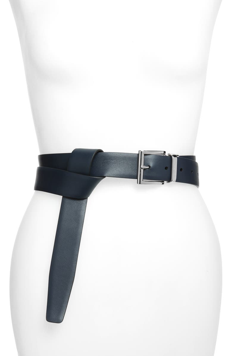 NWT Prada City Double Wrap Reversible Leather Belt in Black and Navy Navy Prada Reversible Belt NWT Prada City Double Wrap  main image 3