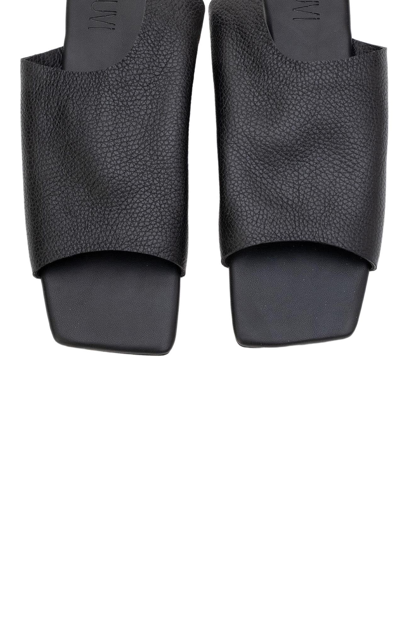 Forever & Always Shoes Orianna Leather Slide Sandal, Alternate, color, Black Leather