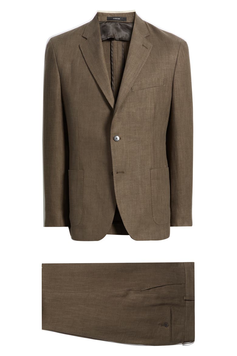 Icon Relaxed Fit Linen Suit, Main, color, BROWN