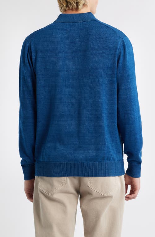 Alex Crane Feather Organic Cotton Polo Sweater In Blue