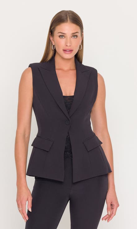 Rialto Crepe Sleeveless Blazer