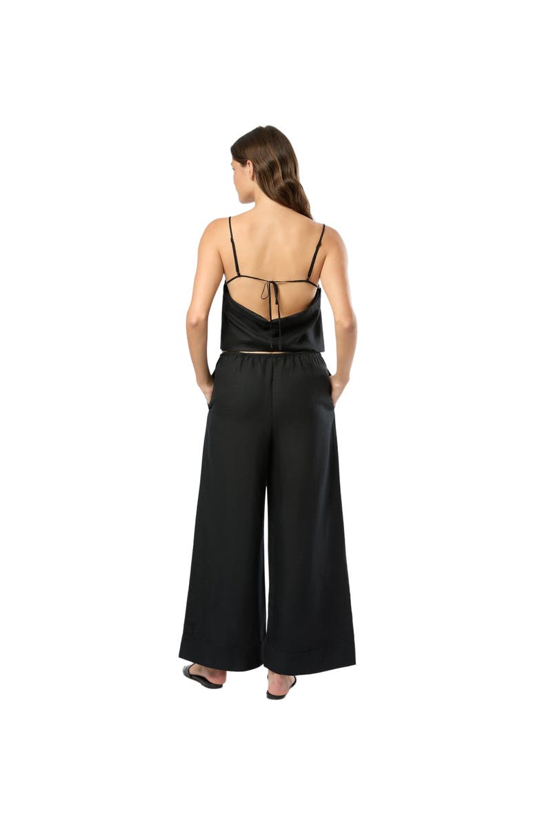 Onia Air Linen Wide Leg Drawstring Pant, Alternate, color, Black