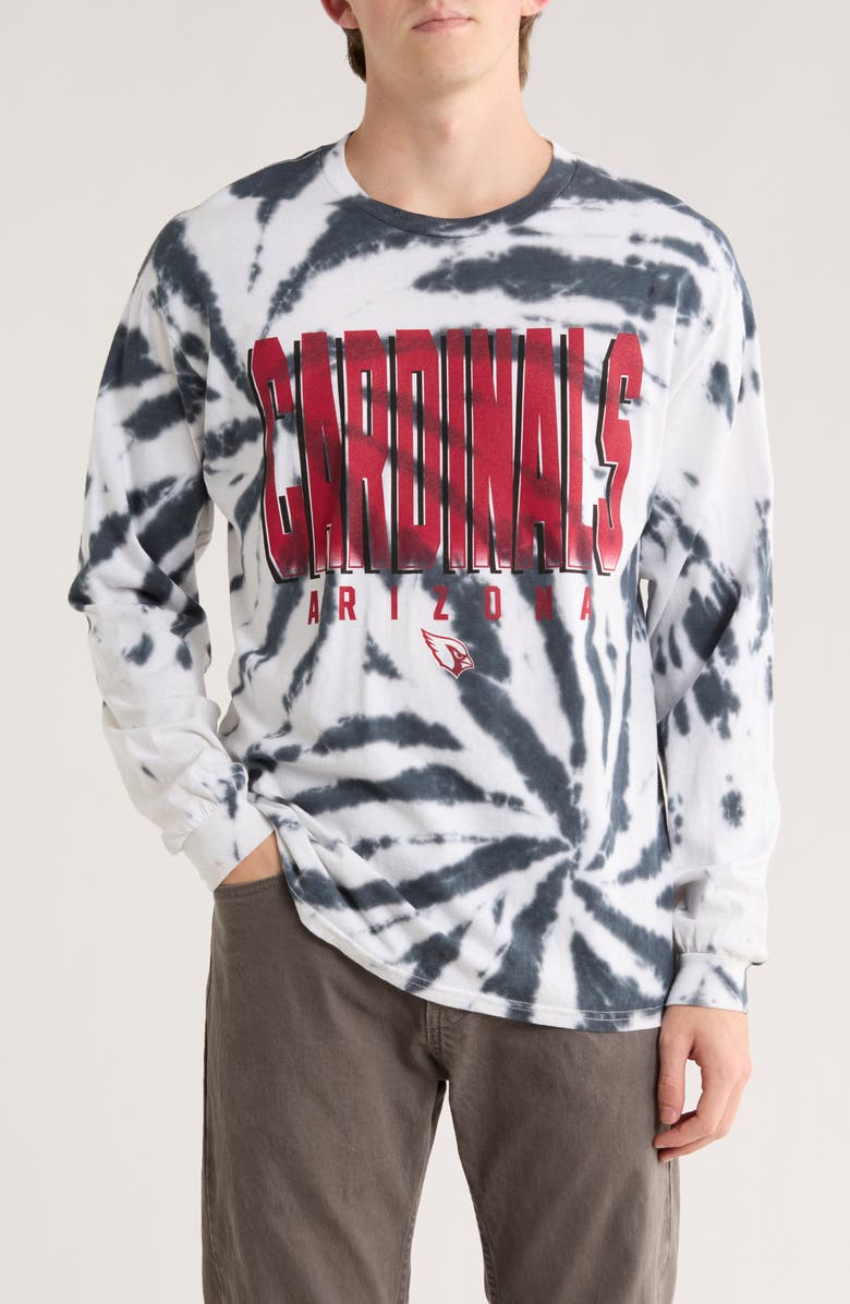 Junk Food Game Time Cardinals Long Sleeve T-Shirt, Main, color, True Black Tie-Dye
