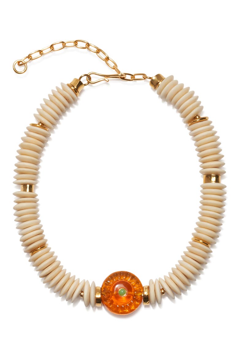 Marisol Pendant Bead Necklace, Main, color, WHITE