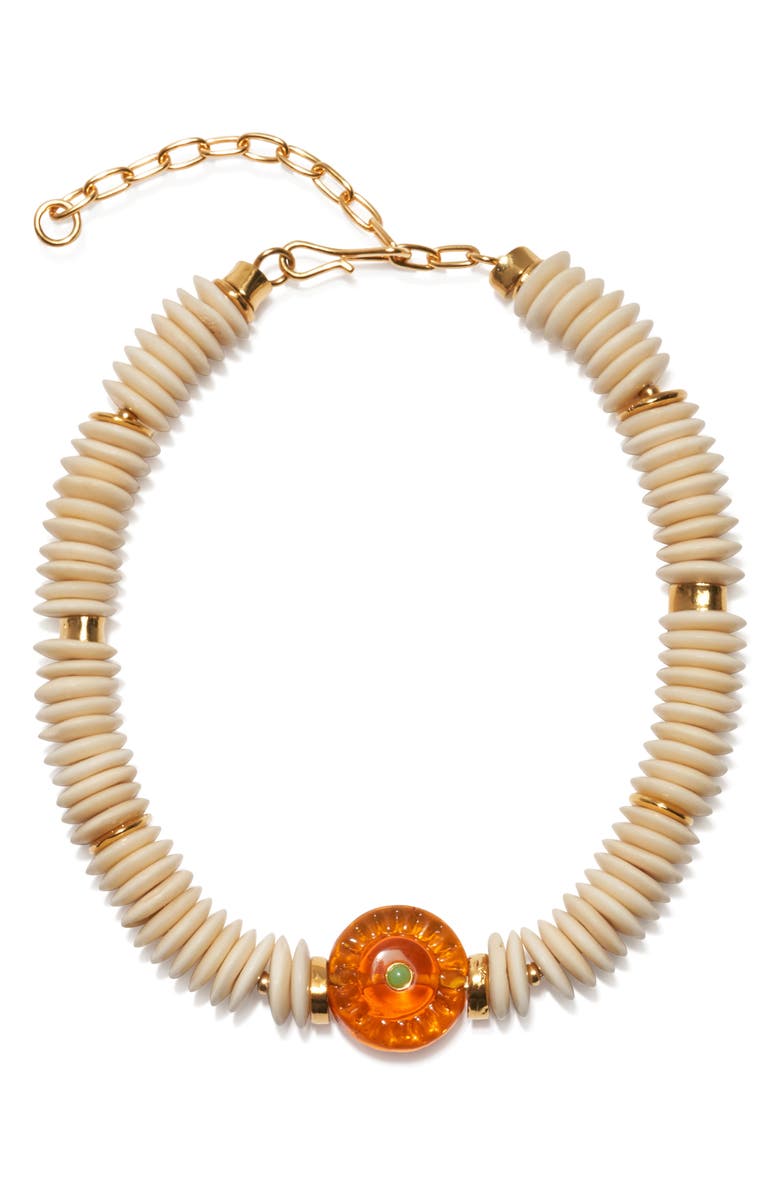 Lizzie Fortunato Marisol Pendant Bead Necklace, Main, color, White